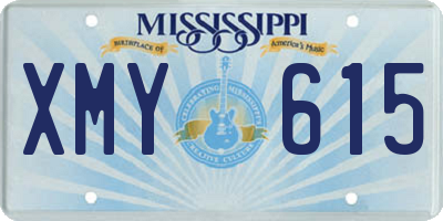 MS license plate XMY615