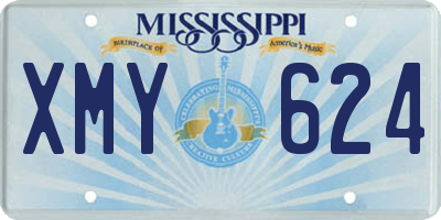 MS license plate XMY624