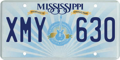 MS license plate XMY630