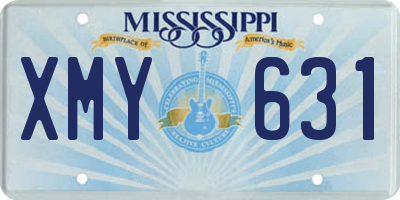 MS license plate XMY631