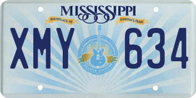 MS license plate XMY634