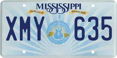MS license plate XMY635