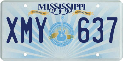 MS license plate XMY637