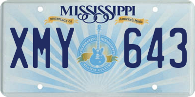 MS license plate XMY643