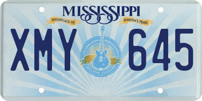 MS license plate XMY645