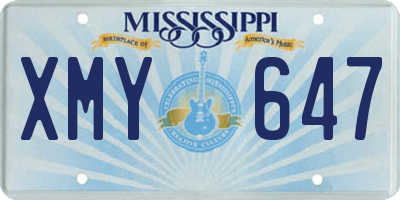 MS license plate XMY647