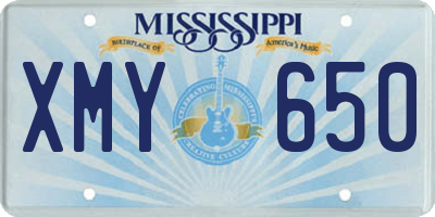 MS license plate XMY650