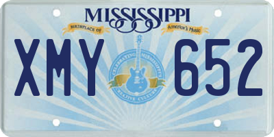 MS license plate XMY652