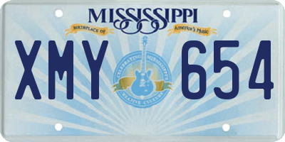MS license plate XMY654