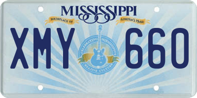 MS license plate XMY660