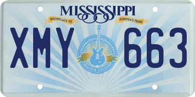 MS license plate XMY663
