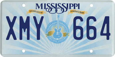 MS license plate XMY664