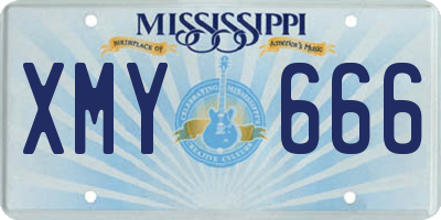MS license plate XMY666