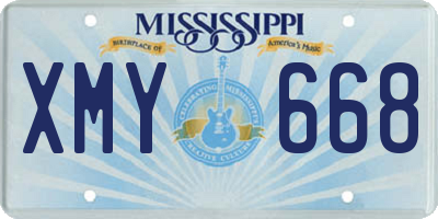 MS license plate XMY668