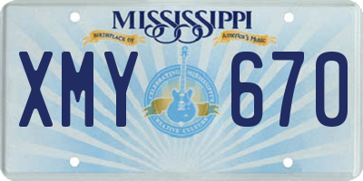 MS license plate XMY670
