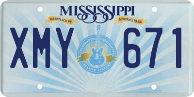 MS license plate XMY671