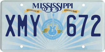 MS license plate XMY672