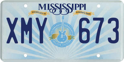 MS license plate XMY673