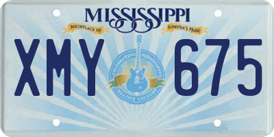 MS license plate XMY675