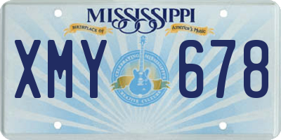 MS license plate XMY678