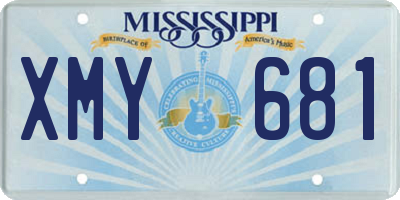 MS license plate XMY681