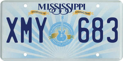 MS license plate XMY683