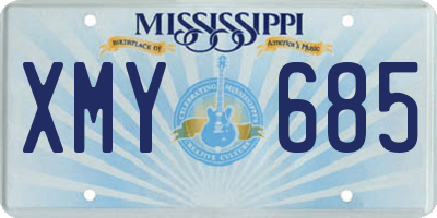 MS license plate XMY685