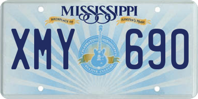 MS license plate XMY690