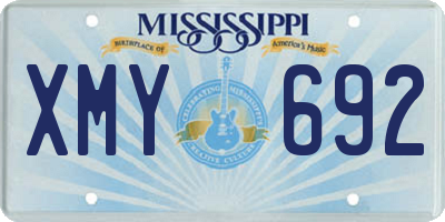 MS license plate XMY692