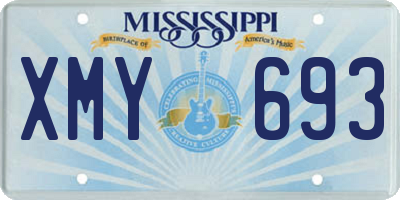 MS license plate XMY693