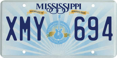MS license plate XMY694