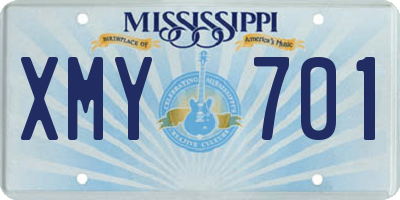 MS license plate XMY701