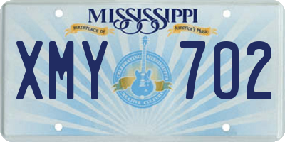 MS license plate XMY702