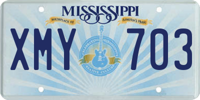 MS license plate XMY703