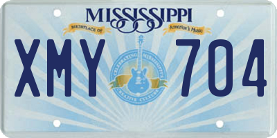 MS license plate XMY704