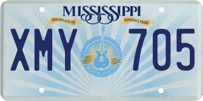 MS license plate XMY705
