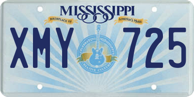 MS license plate XMY725