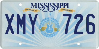 MS license plate XMY726