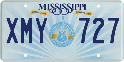 MS license plate XMY727