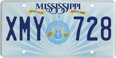 MS license plate XMY728