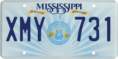 MS license plate XMY731