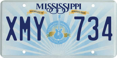 MS license plate XMY734