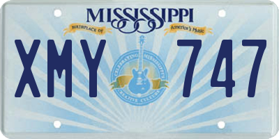 MS license plate XMY747