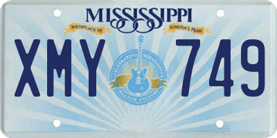 MS license plate XMY749