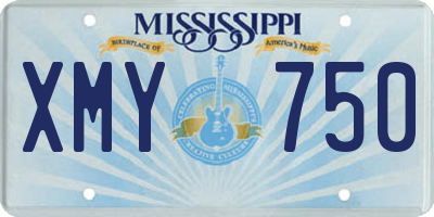 MS license plate XMY750
