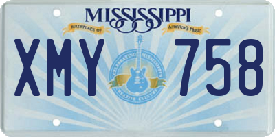 MS license plate XMY758