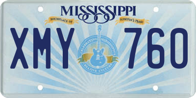 MS license plate XMY760