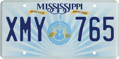 MS license plate XMY765