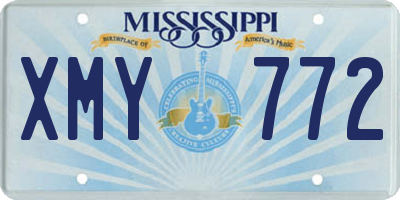 MS license plate XMY772