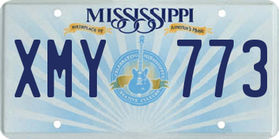 MS license plate XMY773